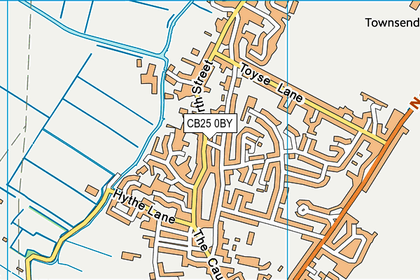 CB25 0BY map - OS VectorMap District (Ordnance Survey)