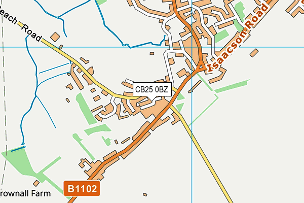 CB25 0BZ map - OS VectorMap District (Ordnance Survey)