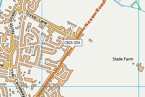 CB25 0DA map - OS VectorMap District (Ordnance Survey)