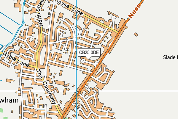 CB25 0DE map - OS VectorMap District (Ordnance Survey)