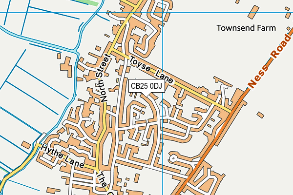 CB25 0DJ map - OS VectorMap District (Ordnance Survey)