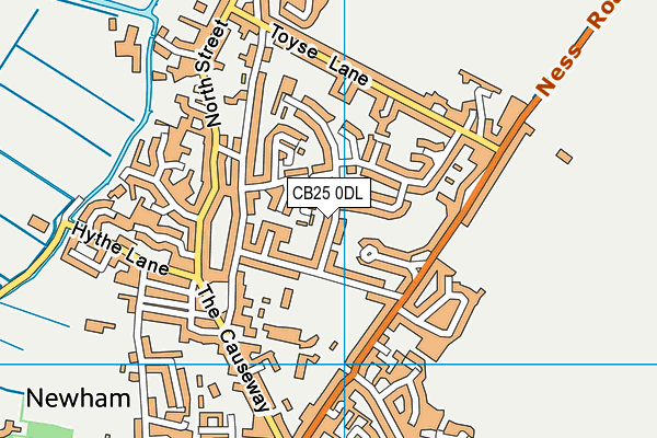 CB25 0DL map - OS VectorMap District (Ordnance Survey)