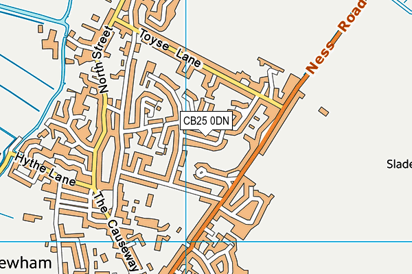 CB25 0DN map - OS VectorMap District (Ordnance Survey)