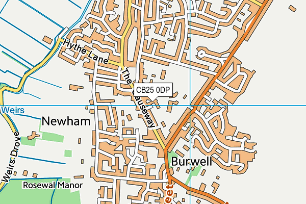 CB25 0DP map - OS VectorMap District (Ordnance Survey)