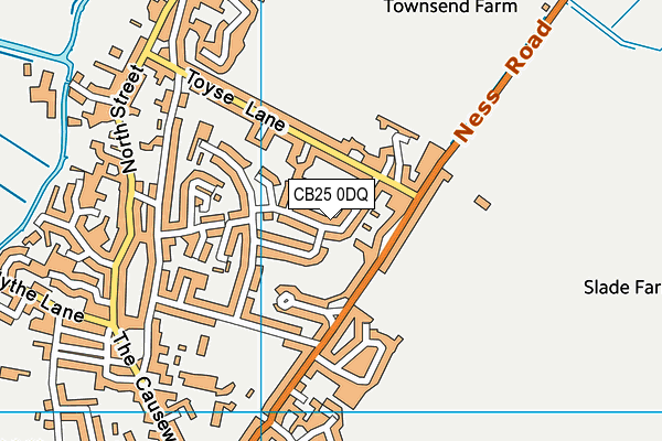 CB25 0DQ map - OS VectorMap District (Ordnance Survey)