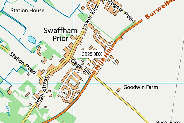 CB25 0DX map - OS VectorMap District (Ordnance Survey)