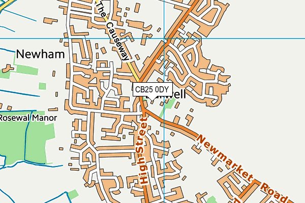 CB25 0DY map - OS VectorMap District (Ordnance Survey)