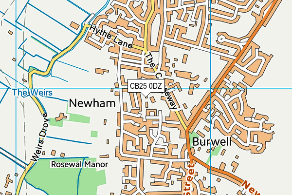 CB25 0DZ map - OS VectorMap District (Ordnance Survey)