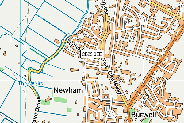 CB25 0EE map - OS VectorMap District (Ordnance Survey)