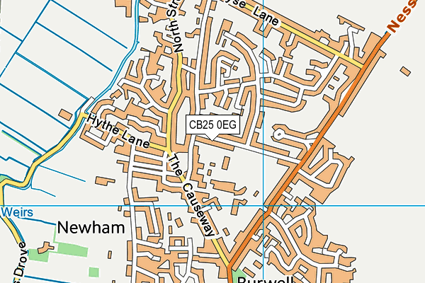 CB25 0EG map - OS VectorMap District (Ordnance Survey)