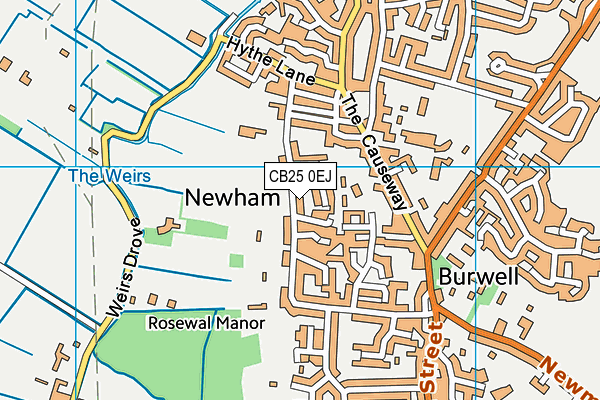 CB25 0EJ map - OS VectorMap District (Ordnance Survey)