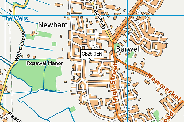 CB25 0EN map - OS VectorMap District (Ordnance Survey)