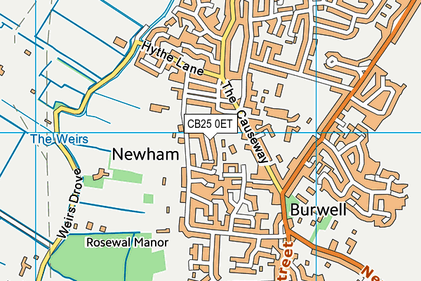 CB25 0ET map - OS VectorMap District (Ordnance Survey)