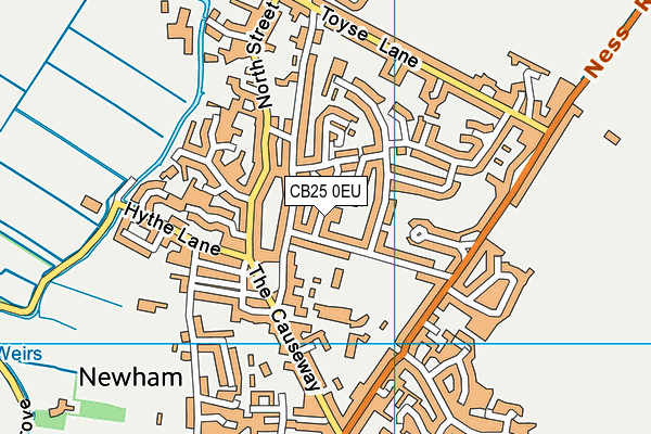 CB25 0EU map - OS VectorMap District (Ordnance Survey)