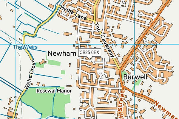 CB25 0EX map - OS VectorMap District (Ordnance Survey)