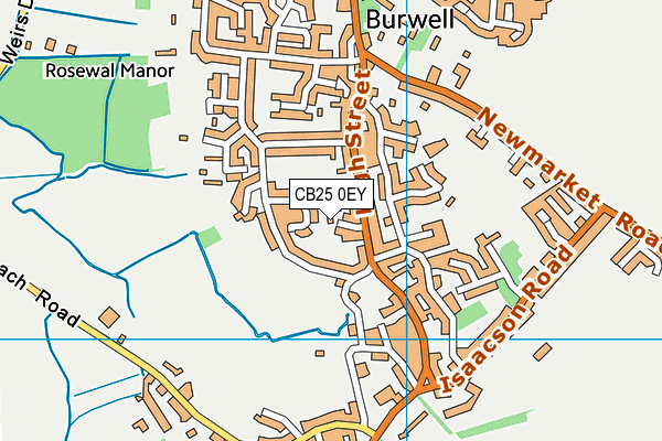 CB25 0EY map - OS VectorMap District (Ordnance Survey)