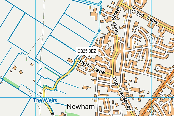 CB25 0EZ map - OS VectorMap District (Ordnance Survey)