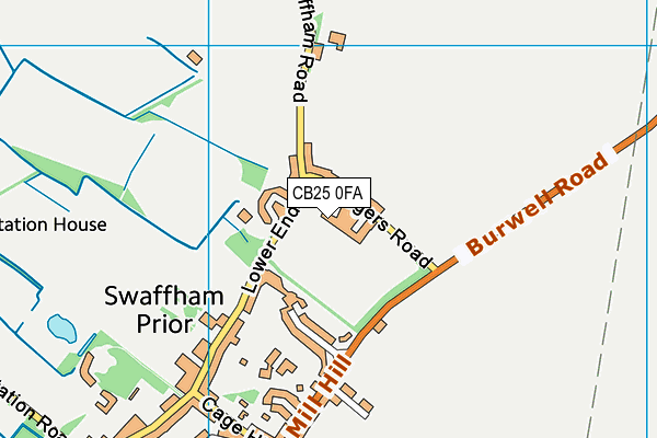 CB25 0FA map - OS VectorMap District (Ordnance Survey)