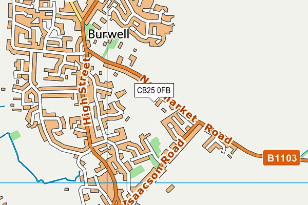 CB25 0FB map - OS VectorMap District (Ordnance Survey)