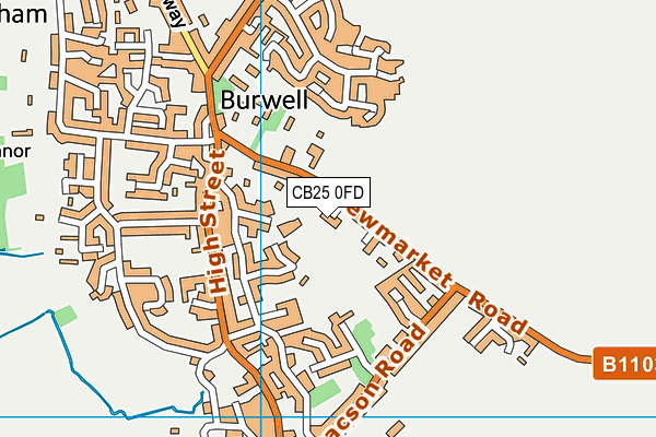 CB25 0FD map - OS VectorMap District (Ordnance Survey)