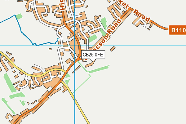 CB25 0FE map - OS VectorMap District (Ordnance Survey)