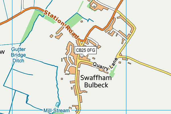 CB25 0FG map - OS VectorMap District (Ordnance Survey)