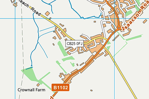 CB25 0FJ map - OS VectorMap District (Ordnance Survey)
