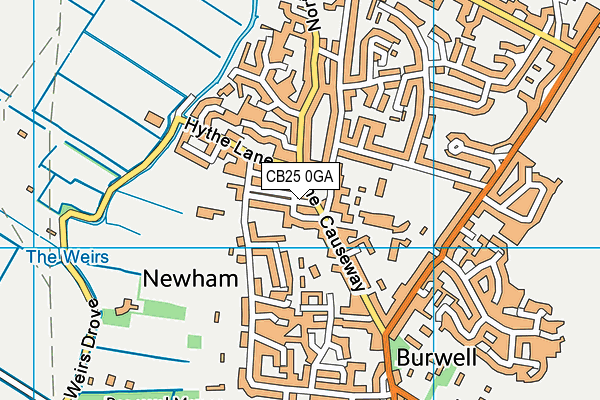 CB25 0GA map - OS VectorMap District (Ordnance Survey)