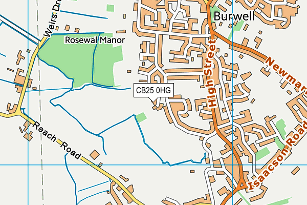 CB25 0HG map - OS VectorMap District (Ordnance Survey)