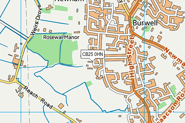 CB25 0HN map - OS VectorMap District (Ordnance Survey)