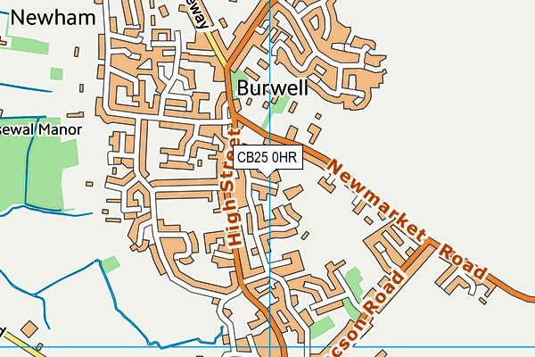 CB25 0HR map - OS VectorMap District (Ordnance Survey)