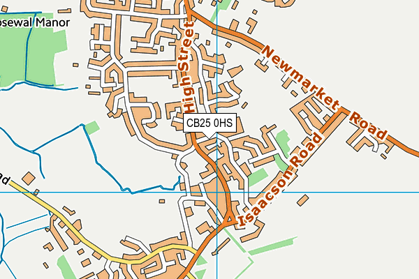 CB25 0HS map - OS VectorMap District (Ordnance Survey)