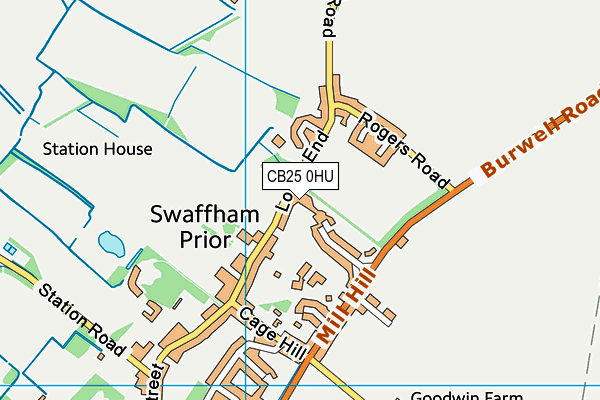 CB25 0HU map - OS VectorMap District (Ordnance Survey)