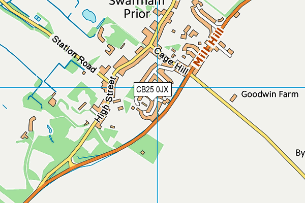 CB25 0JX map - OS VectorMap District (Ordnance Survey)