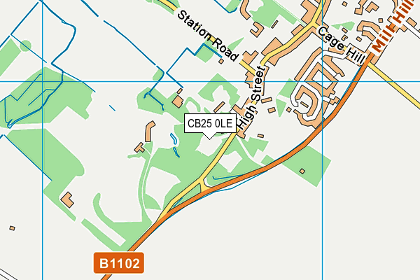 CB25 0LE map - OS VectorMap District (Ordnance Survey)