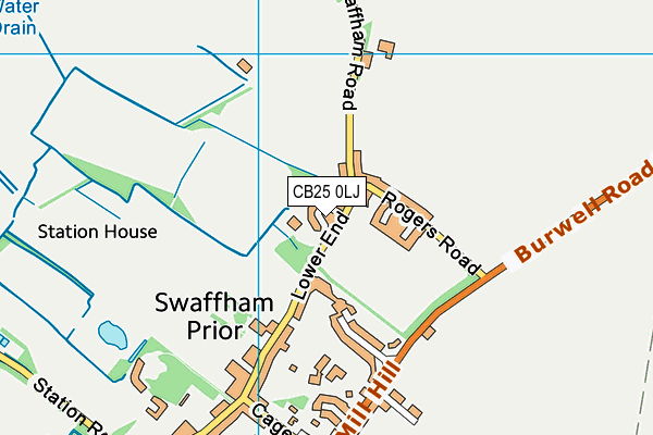 CB25 0LJ map - OS VectorMap District (Ordnance Survey)