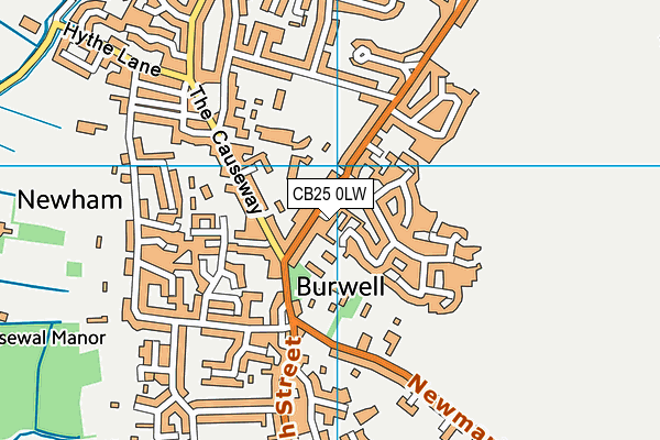 CB25 0LW map - OS VectorMap District (Ordnance Survey)