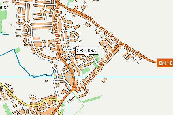 CB25 0RA map - OS VectorMap District (Ordnance Survey)