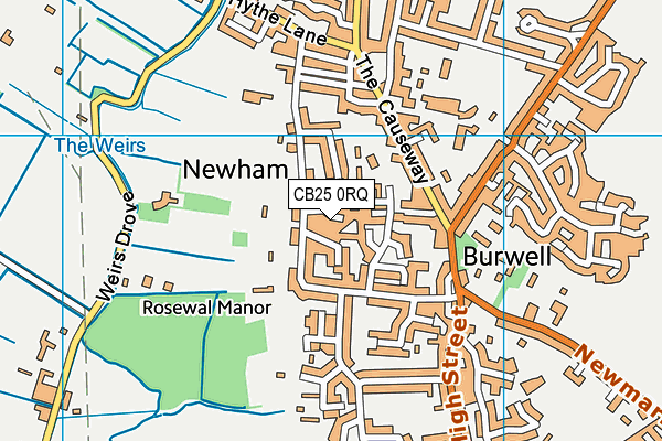 CB25 0RQ map - OS VectorMap District (Ordnance Survey)