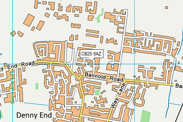 CB25 9AZ map - OS VectorMap District (Ordnance Survey)