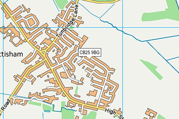 CB25 9BG map - OS VectorMap District (Ordnance Survey)