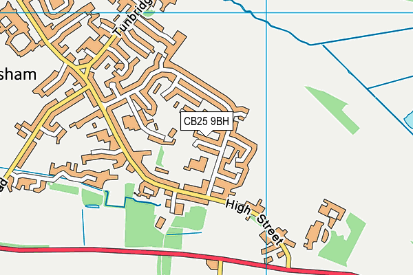CB25 9BH map - OS VectorMap District (Ordnance Survey)
