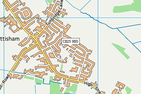 CB25 9BS map - OS VectorMap District (Ordnance Survey)