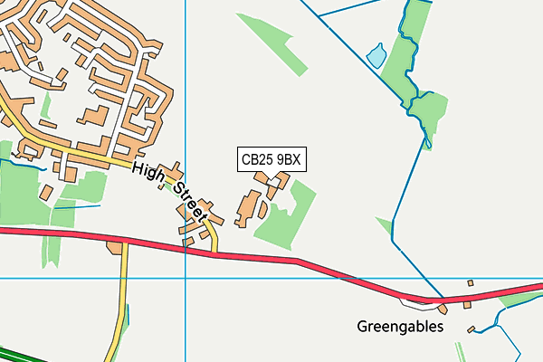 CB25 9BX map - OS VectorMap District (Ordnance Survey)