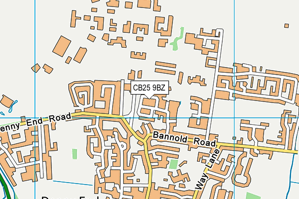 CB25 9BZ map - OS VectorMap District (Ordnance Survey)