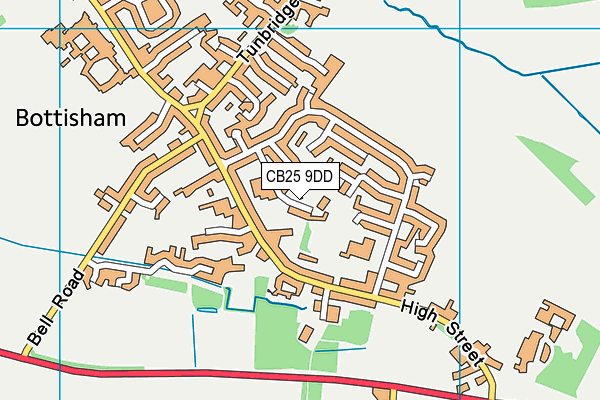 CB25 9DD map - OS VectorMap District (Ordnance Survey)