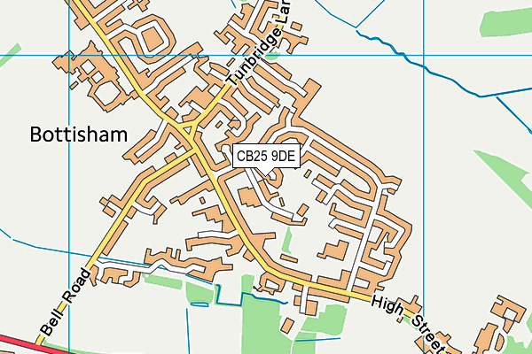 CB25 9DE map - OS VectorMap District (Ordnance Survey)