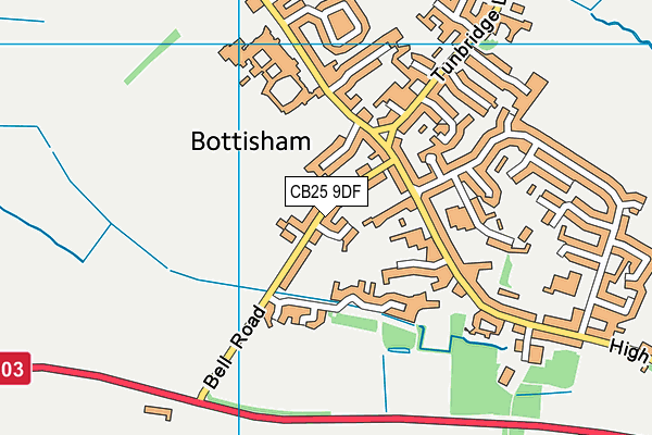 CB25 9DF map - OS VectorMap District (Ordnance Survey)