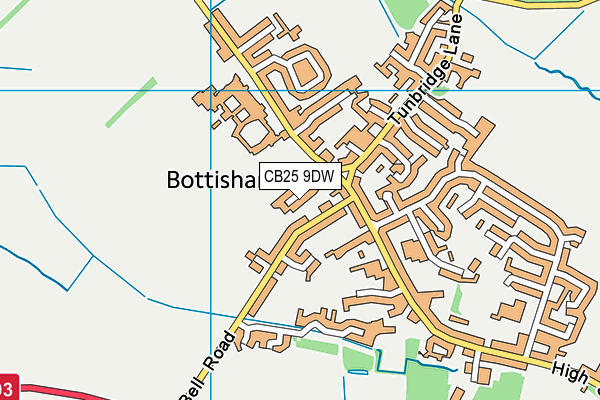 CB25 9DW map - OS VectorMap District (Ordnance Survey)