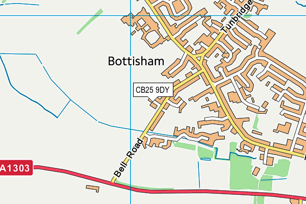 CB25 9DY map - OS VectorMap District (Ordnance Survey)